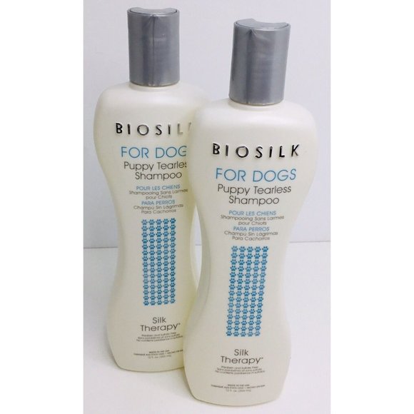 2 BIOSILK DOGS Silk Therapy PUPPY TEARLESS Shampoo for Delicate Coat Skin 12oz - Picture 1 of 5